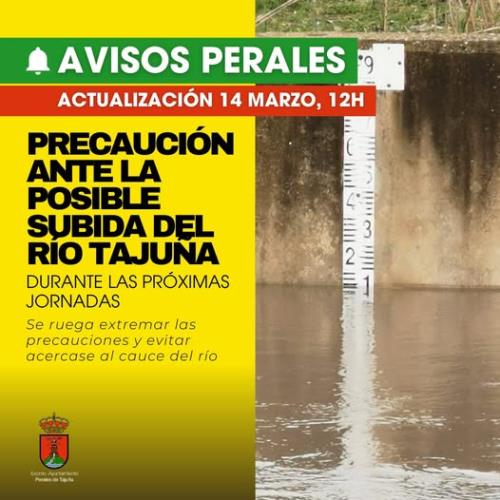 Precaución ante la posible subida del Río Tajuña